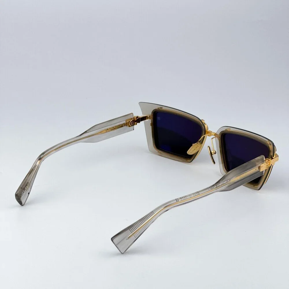 Balmain ADMIRABLE BPS-130B-52 Men BRAND NEW Sunglasses Titanium Grey Crystal